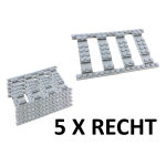 Ballast Plaat Recht Set - 5 stuks voor 5 rechte rails